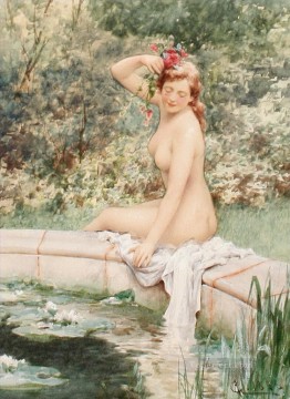 Nude Painting - Daydreaming Alfred Glendening JR woman impressionism nude